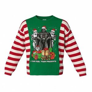 Star Wars Darth Vader Upcycled Ugly Christmas Sweater XL/XXL (27" Pit-to-Pit)